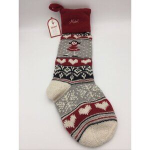 Pottery Barn Kids Mabel Natural Fair Isle Ice Skater Wool Stocking Christmas